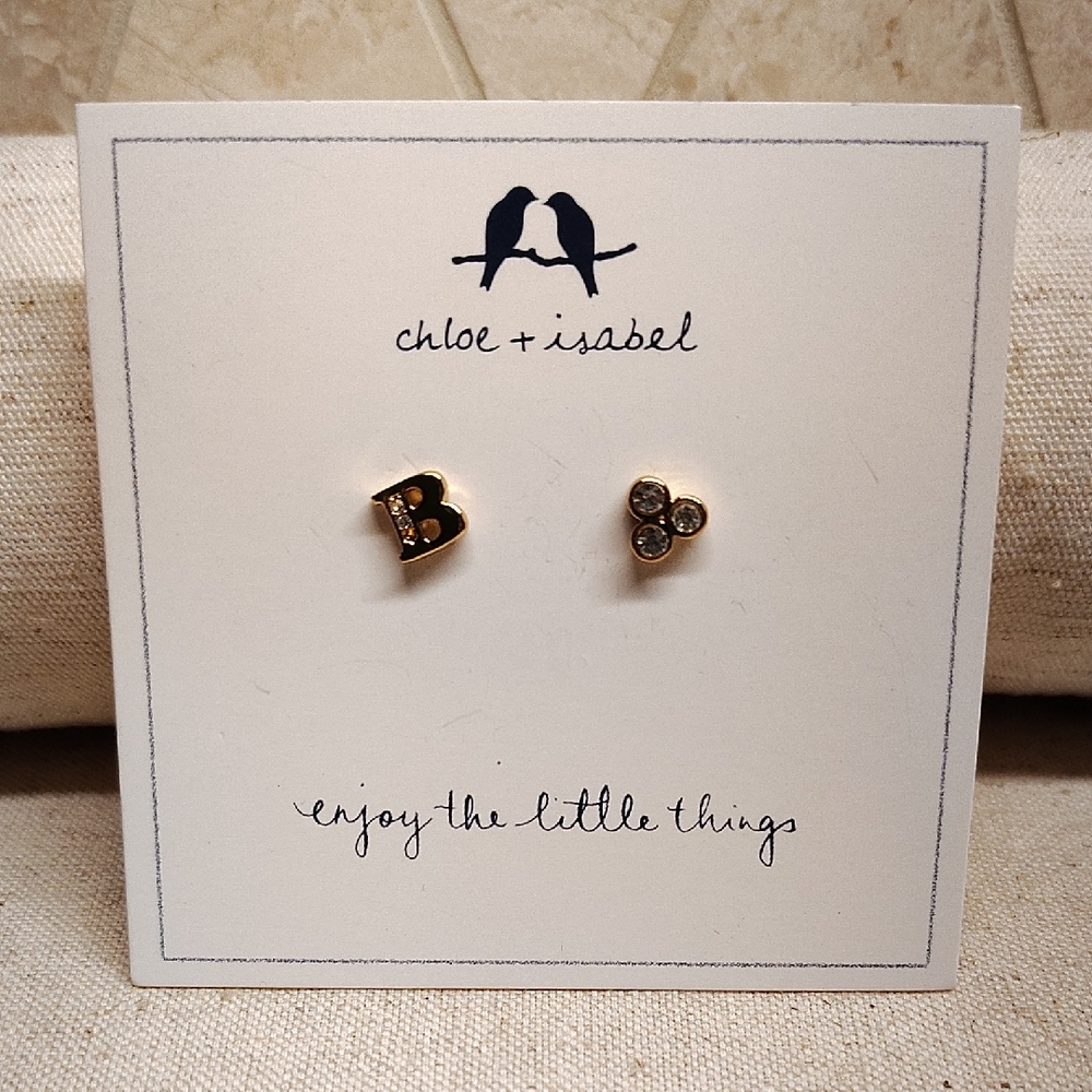 4/$50 Chloe + Isabel Alphabet + Trio Stone Mismatched Earrings